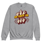 Sport grey sweatshirt with ‘ABC As Easy As 123’ in ASL fingerspelling and text characters